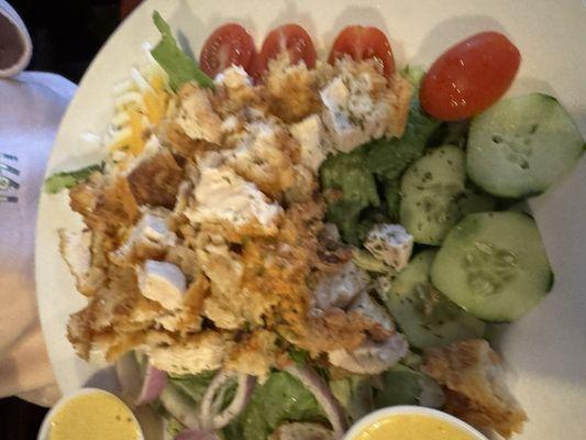 Southern Fried Salad with chicken