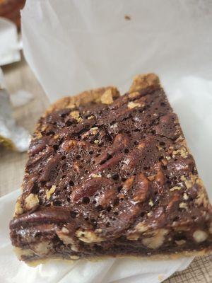 Dark Chocolate Pecan Square. Outstanding