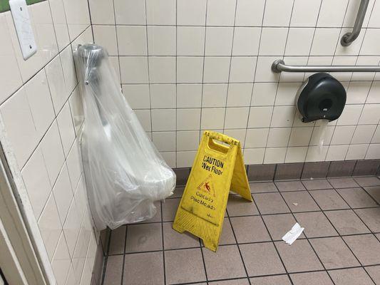 Broken urinal