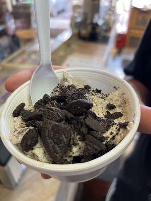 Cookies and Cream with Oreo topping