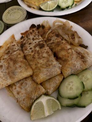 Pastor quesadilla