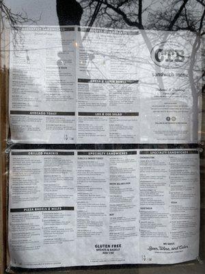 Menu outside