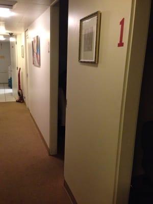 Hallway to massage rooms