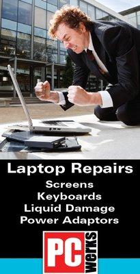 PC Werks offers laptop & tablet repairs.  Call us for a quote!