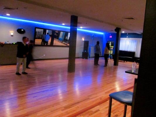 room where salsa lessons and zumba are held