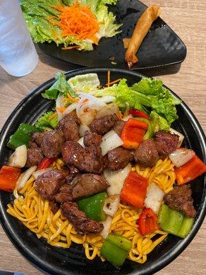 G1. Garlic Noodle with Shaken Tenderloin Beef