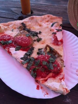 White pizza with Jersey tomato