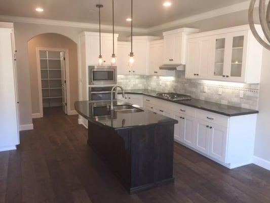 Here we did the plumbing for this kitchen at a home in Redding