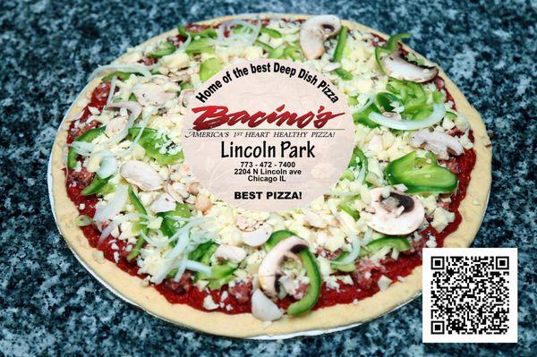 Everybody Loves Pizza
Bacino's, Chicago's Favorite Deep Dish Pizza DINE-IN Take-Out or Delivery