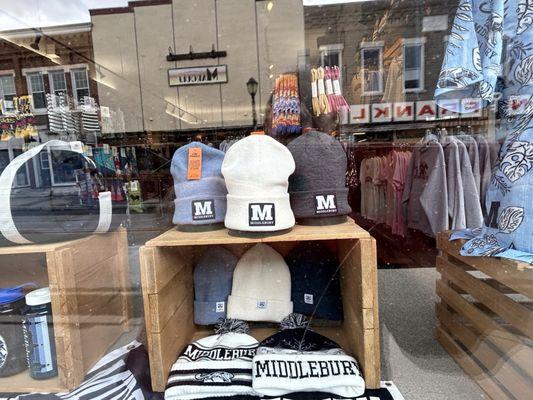 Hats, socks, bags, all Middlebury College Goodies-2024