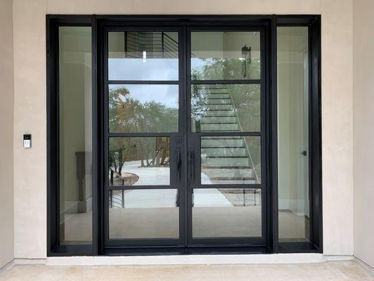 Infinity 4-lite Double Door with 1-lite Sidelites