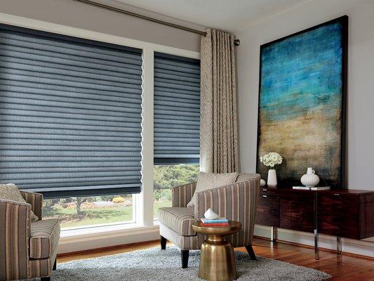 Solera® Soft Fabric Roman Shades come in Room darkening fabrics.