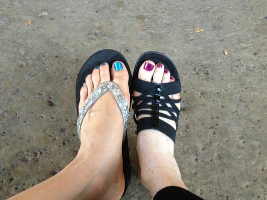 Guess which foot is mine! Loved this place we will be back. Thank you Joni and Diana