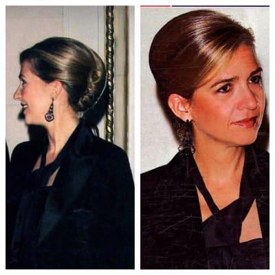 Infanta Cristina of Spain.       Hair: Jose for Jose Merat Salon