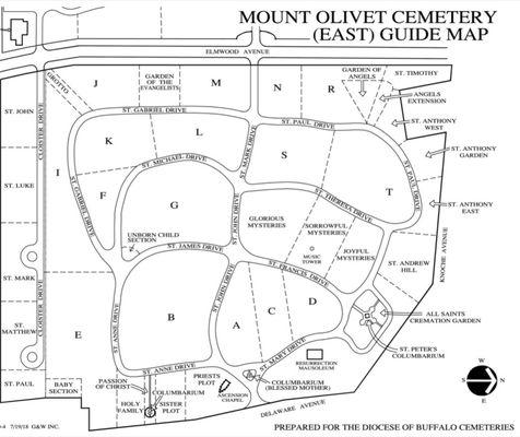 Map of the cemetery