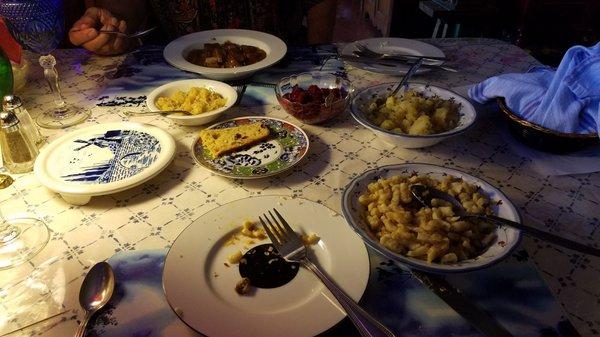 Beet salad, Goulash,spaetzle, and of course strudel