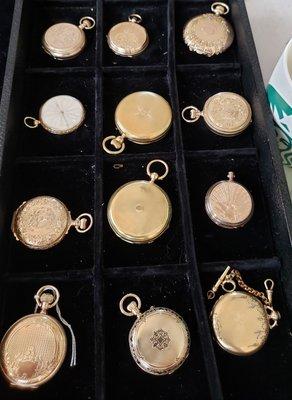 Gold pocket watch collection