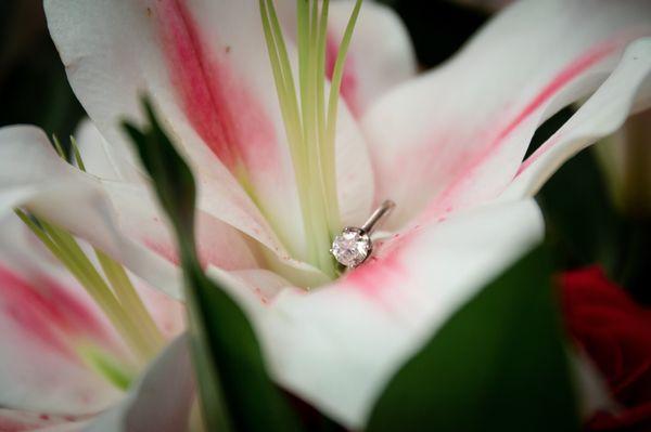 My ring in my wedding bouquet