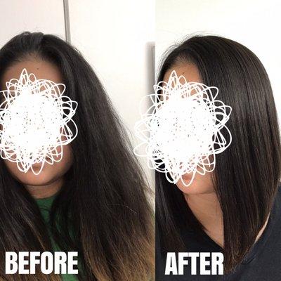 Magic Straight Perm, before and after. My hair feels AMAZING!