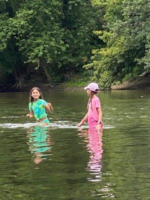 Grandkids loved getting in the river. So cool