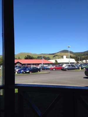 Outside seating is perfect for overlooking beautiful hillside.