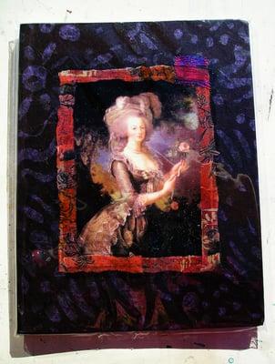 Collage on Notebook handmade by Yael Bolender, serie Marie-Antoinette-Mania