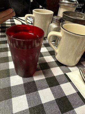 Cranberry juice and coffee