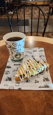 Blueberry scone & a small coffee.