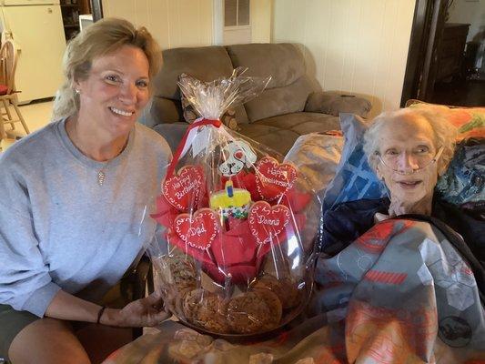 Sister Kim and Dad with Cookies by Design Basket!