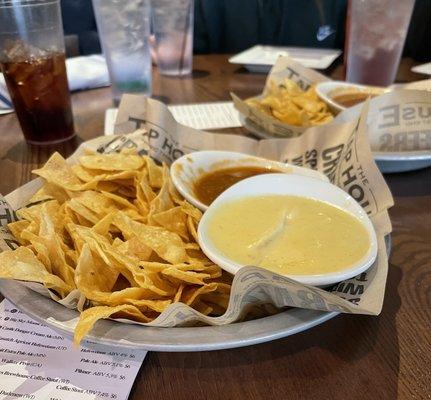 Chips and queso + salsa