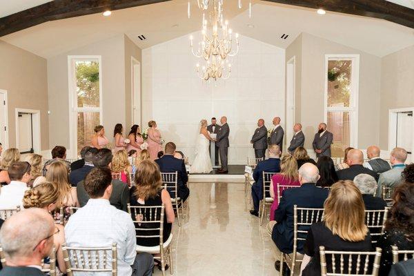 indoor ceremony at new chapel