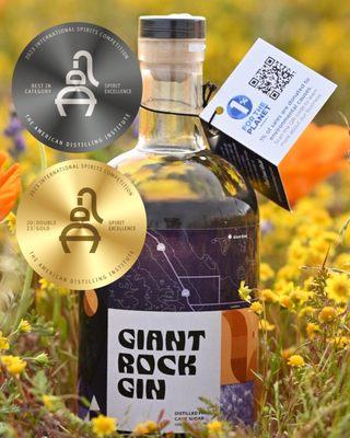 Giant Rock Gin earned Double Gold Medal & Best in Category from the 2023 American Distilling Institute International Spirits Competition.