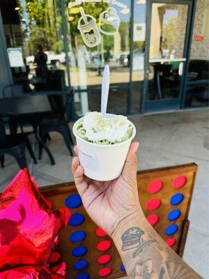 Matcha rolled green tea ice cream.