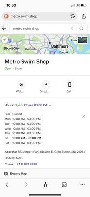 Google published store hours. Completely wrong