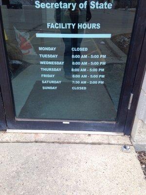 New operating hours.  don't come on a Monday like me!