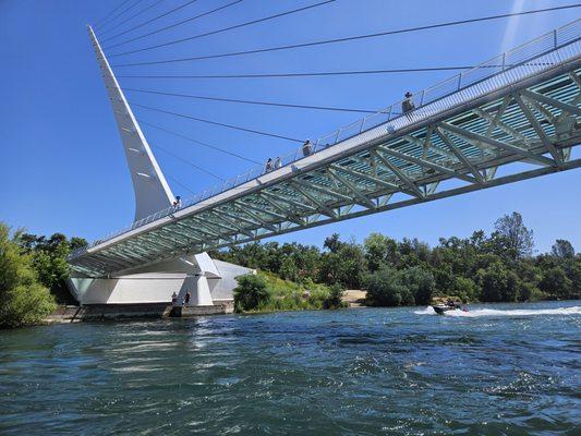 Sundial Bridge from our jet skis