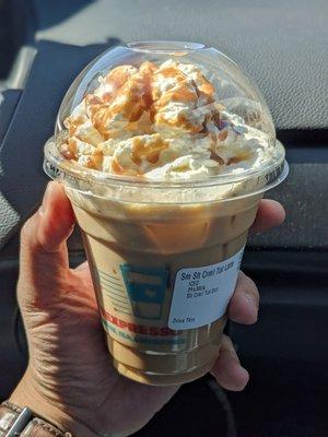 Sea Salt Toffee Caramel Ice Latte.