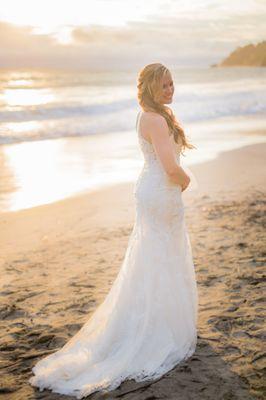 My dream dress looked amazing for our beach wedding