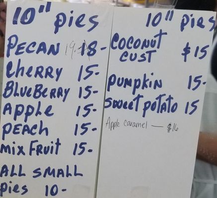 Pie prices as of December 18, 2021.