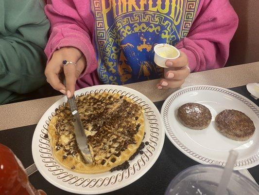 Waffle with chocolate chips