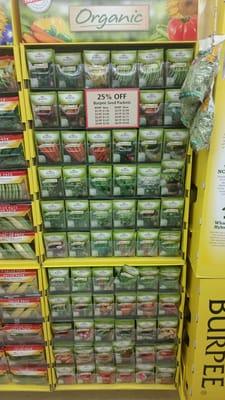 Large selection of organic seeds.