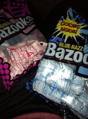 Bazooka gum with the paper cartoons and gag instructions within the wrapper!!!