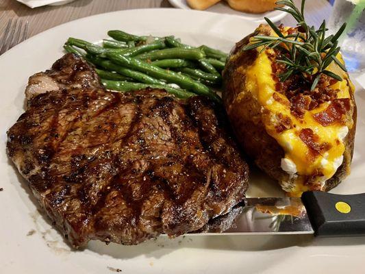 My delicious 12 oz ribeye dinner!