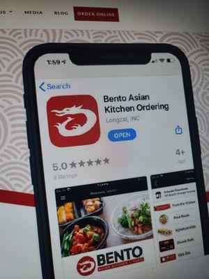 Mobile App order Bento Asian Kitchen + Sushi