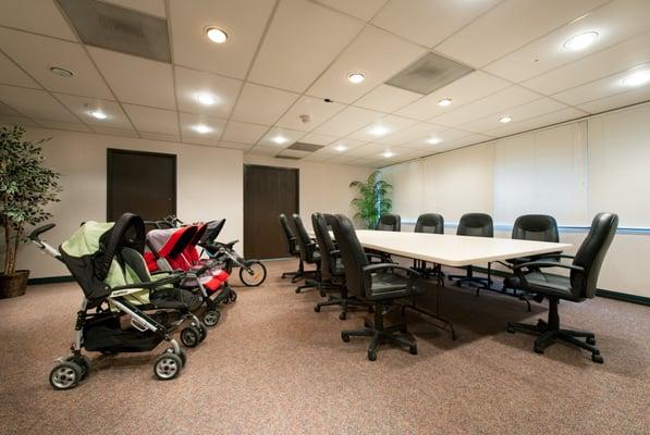 Plenty of room for large objects inside the focus group room.