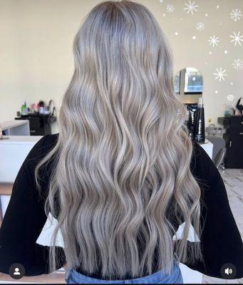 Platinum Icy color by Aleah and Extenions by Elle & Avery