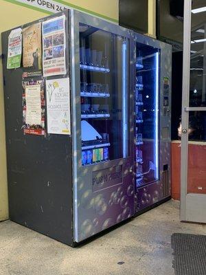 Vending machine with dryer sheets and snacks