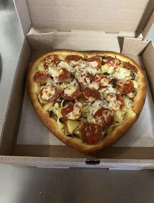 Valentines Day pizza