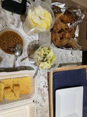 8 pc fried chicken with sides.