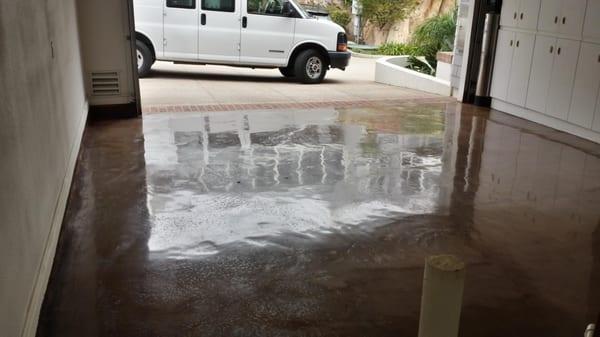 Garage stained and polished.  Color here is earthstone.